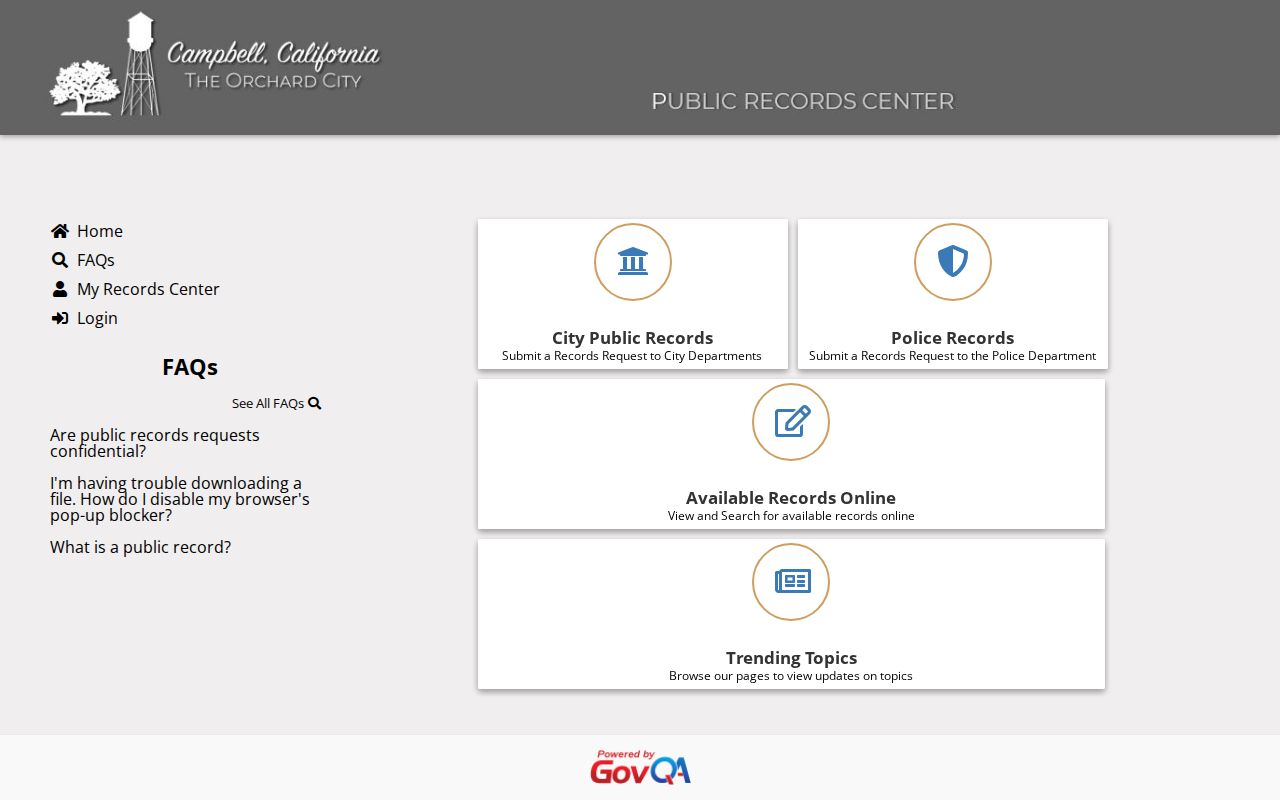 Campbell people search public records request portal
