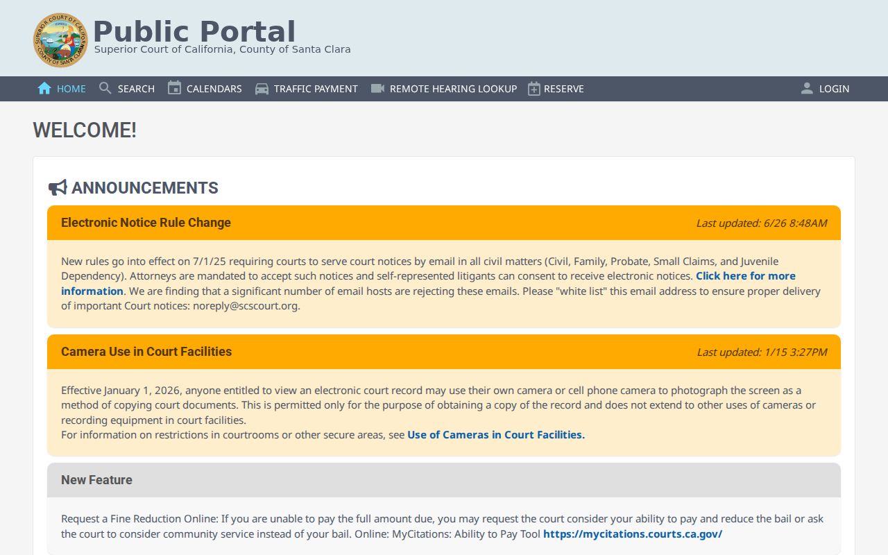 Campbell people search Santa Clara Superior Court case portal