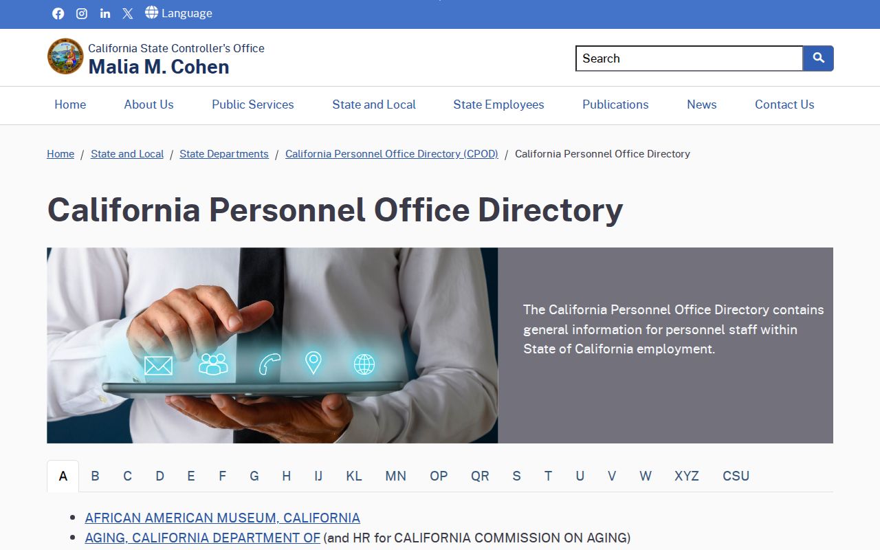 Campbell people directories California Personnel Office Directory contacts