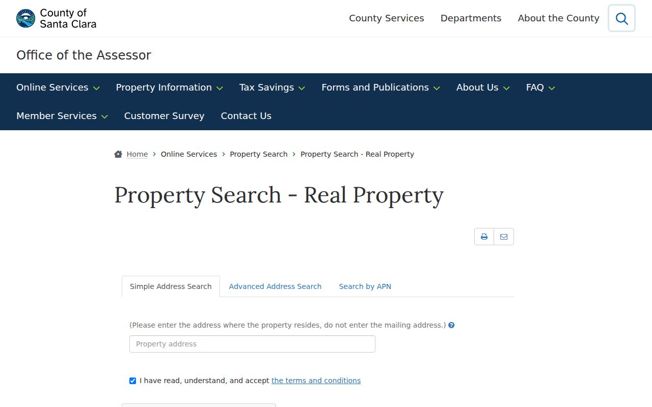 Campbell public records property search through the Santa Clara County Assessor