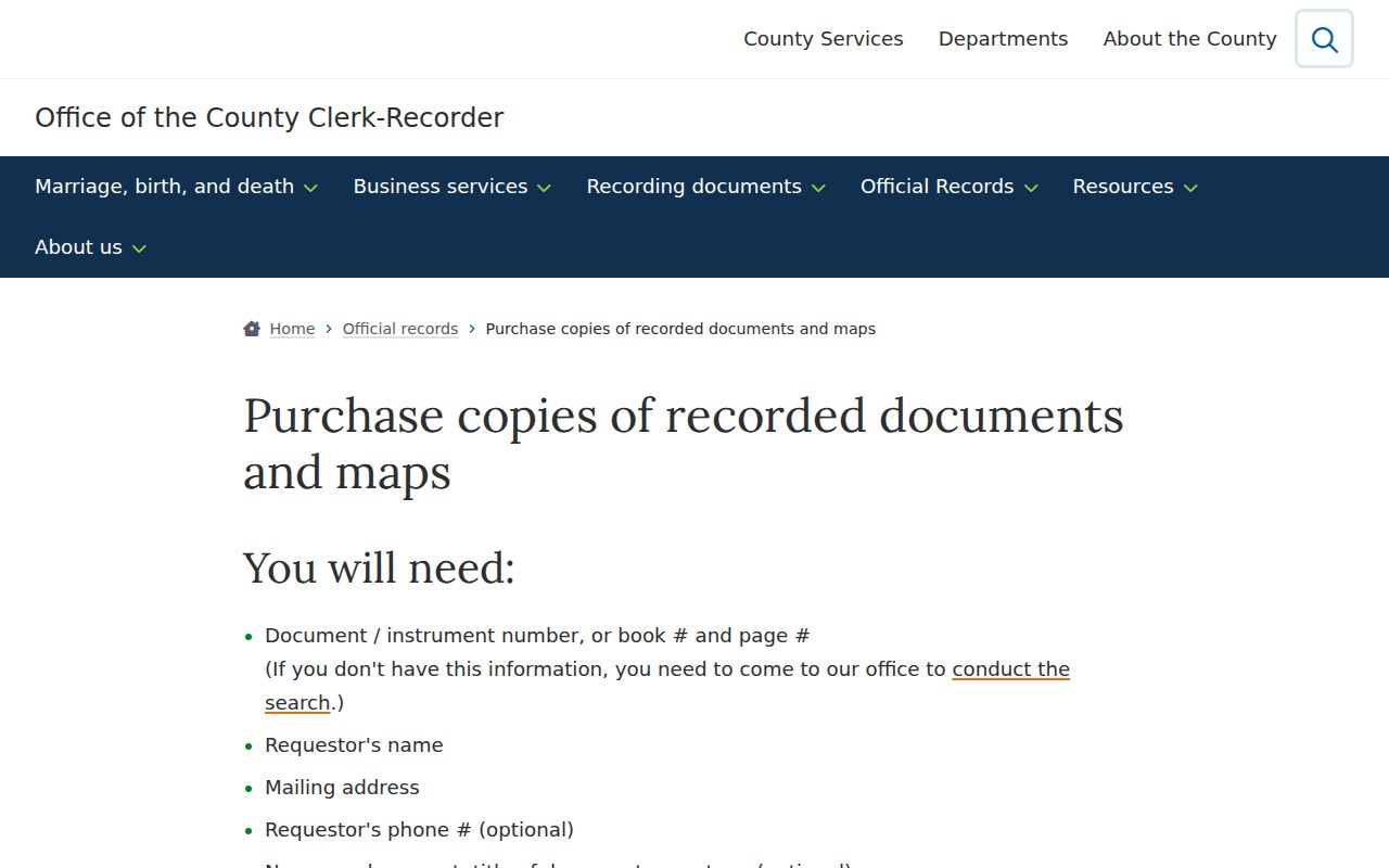 Campbell public records copy request instructions for Santa Clara County